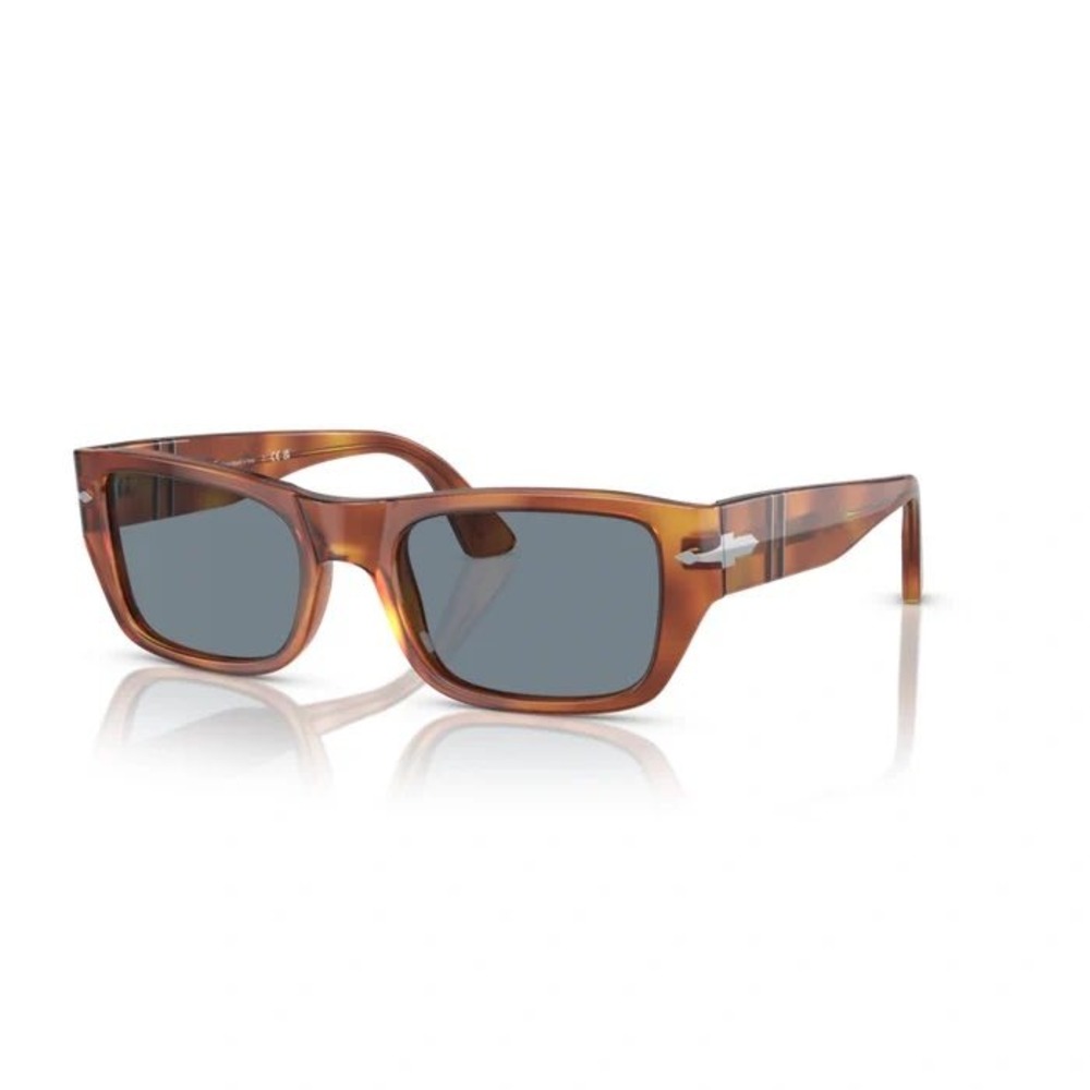 Persol 3268-S 96/56 Terra di Siena Sunglasses Blue Lens Rectangular Italy 53mm